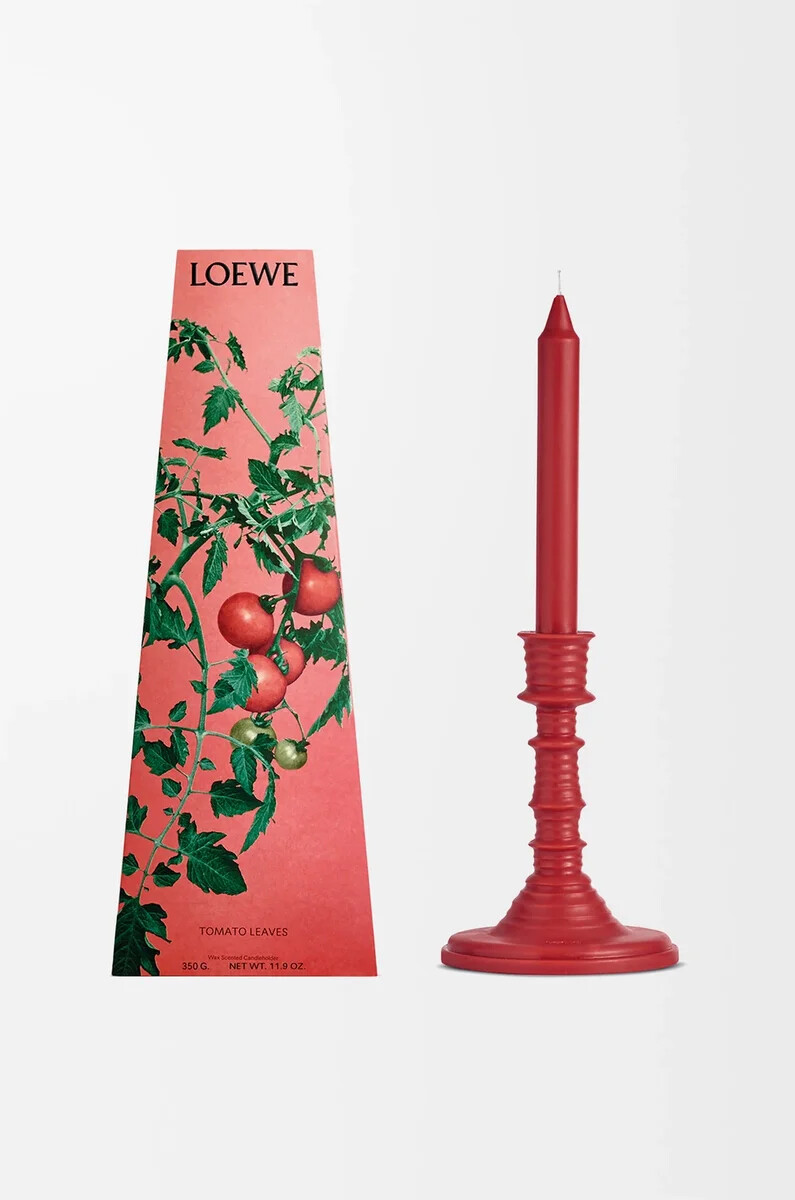 candelabro de cera de hojas de tomate rojo