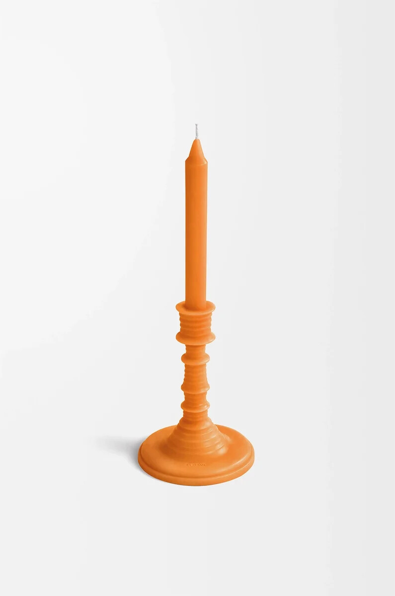 candelabro de cera de flor de naranja mandarina brillante