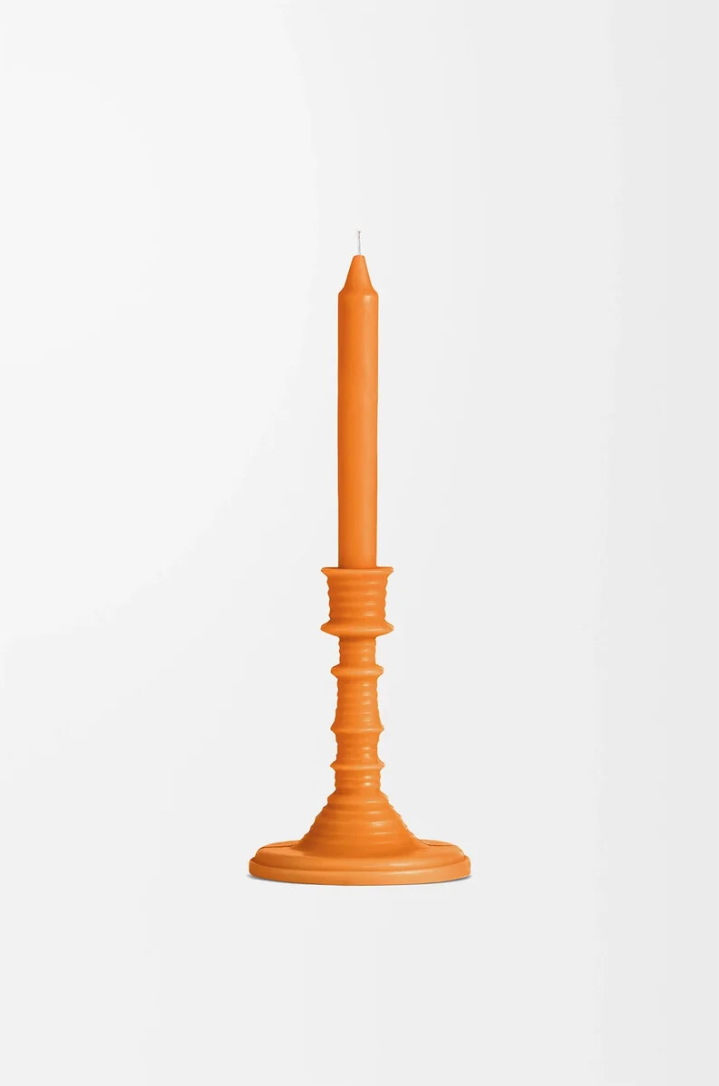 candelabro de cera de flor de naranja mandarina brillante