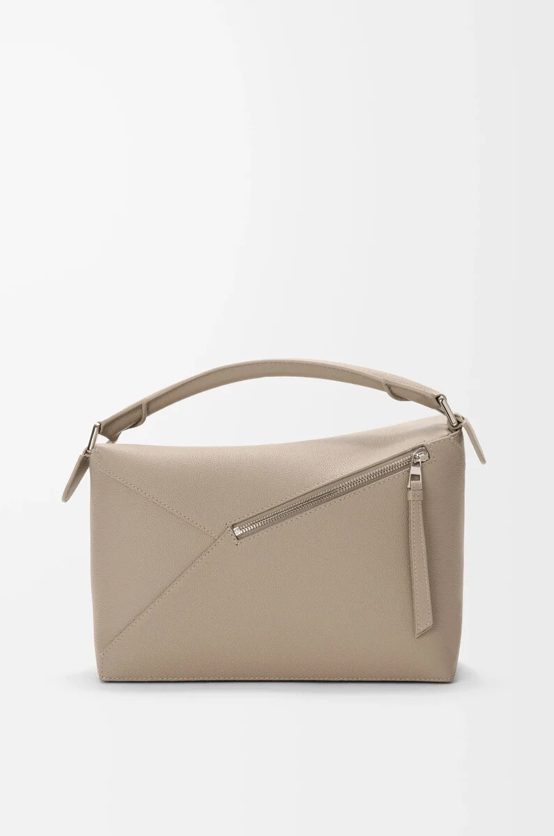 bolso mediano puzzle edge en piel de becerro granulada suave color arcilla