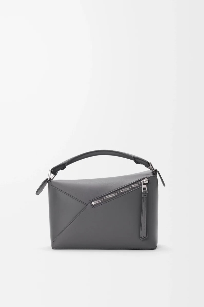 bolso pequeño puzzle edge en piel de becerro clásica color pizarra