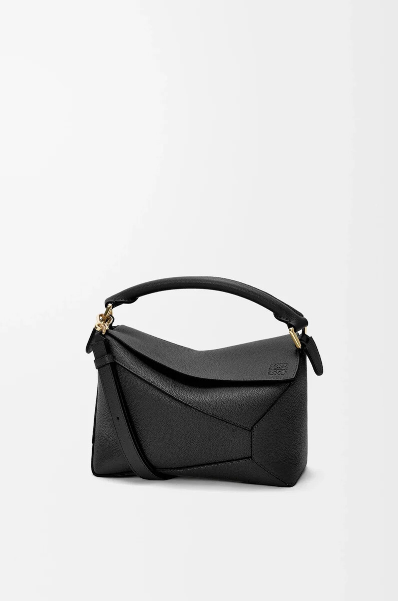 bolso pequeño puzzle edge en piel de becerro granulada suave negro