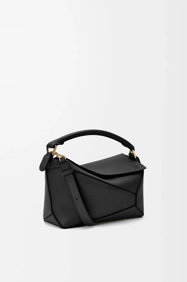 bolso pequeño puzzle edge en piel de becerro granulada suave negro