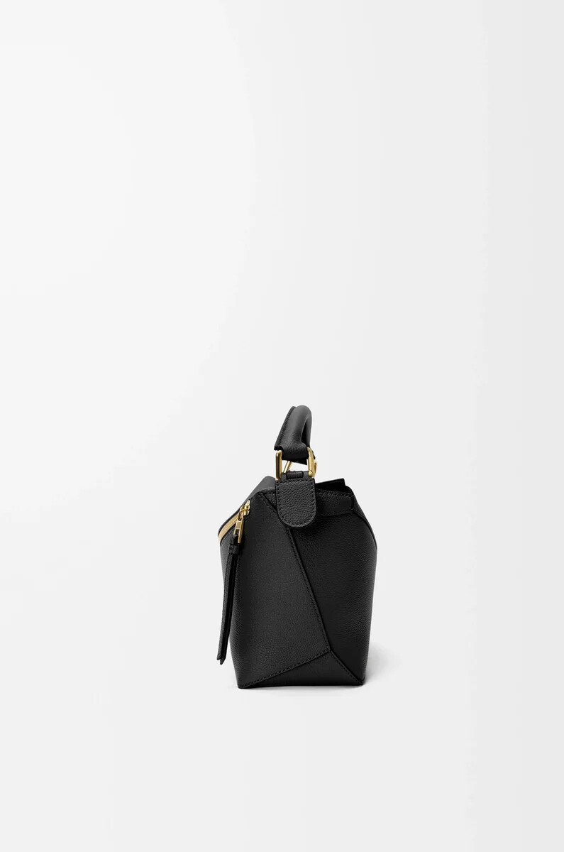 bolso pequeño puzzle edge en piel de becerro granulada suave negro