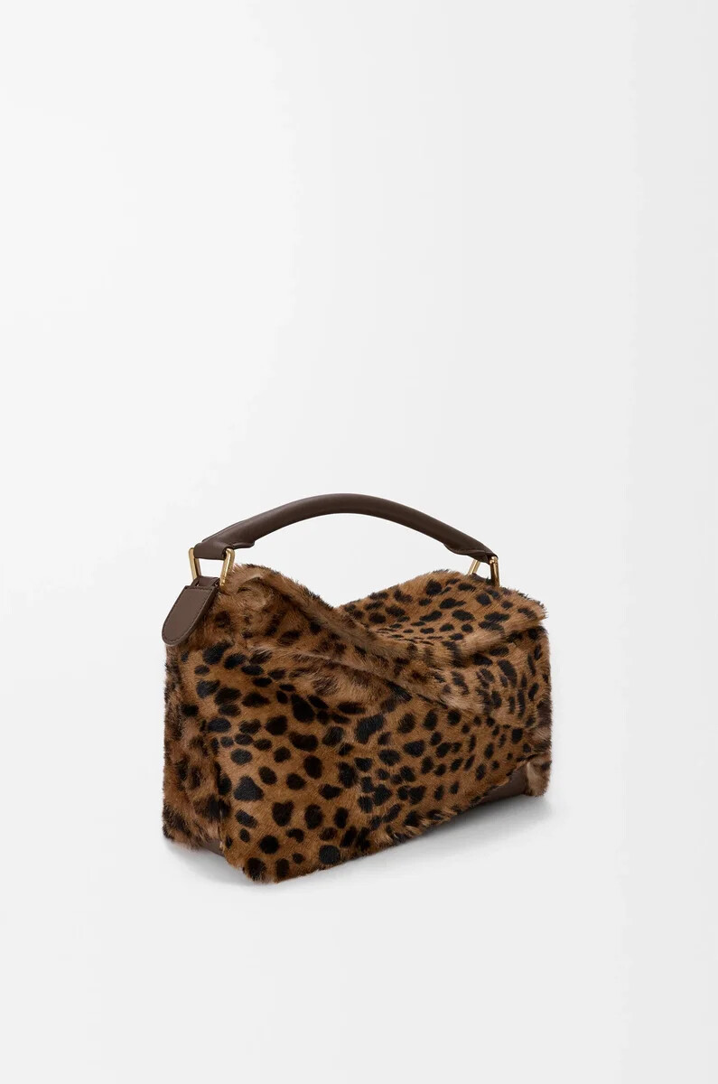 bolso pequeño puzzle edge de borrego estampado beigemarrón