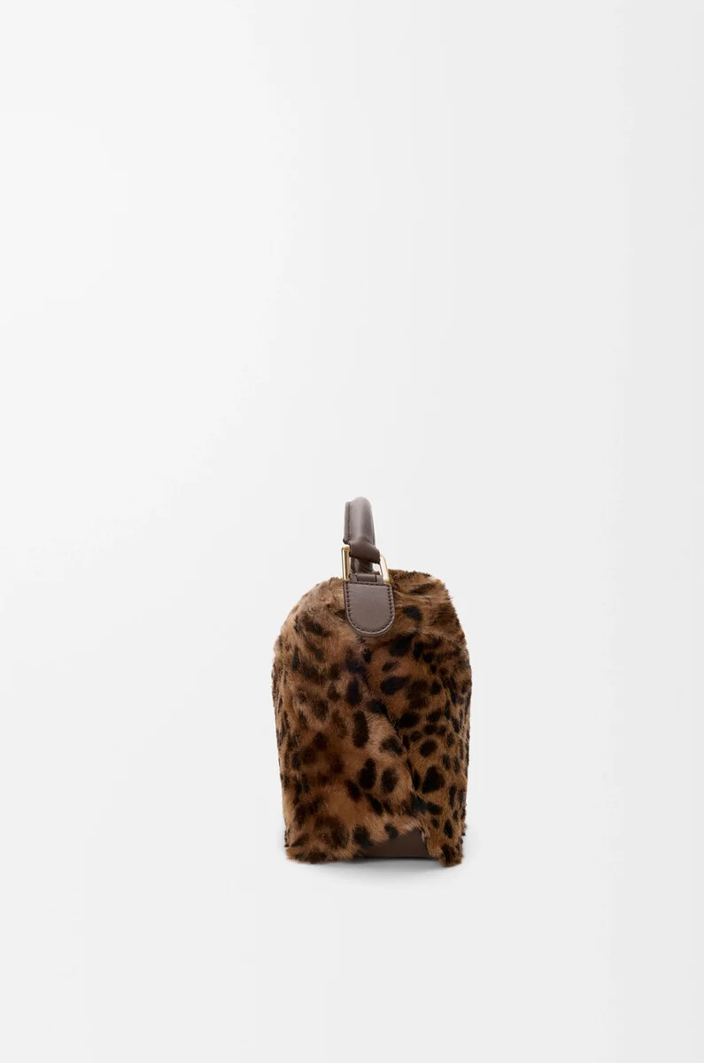 bolso pequeño puzzle edge de borrego estampado beigemarrón