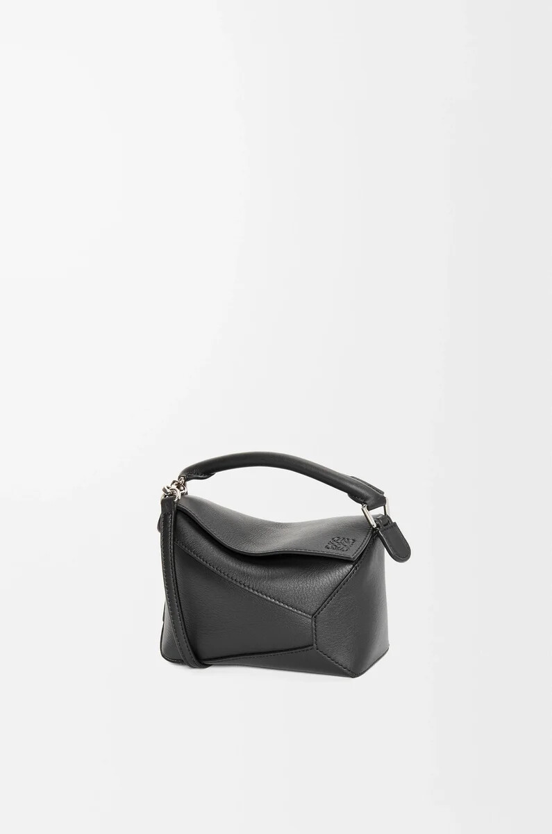 bolso mini puzzle edge en piel de becerro clásica negra
