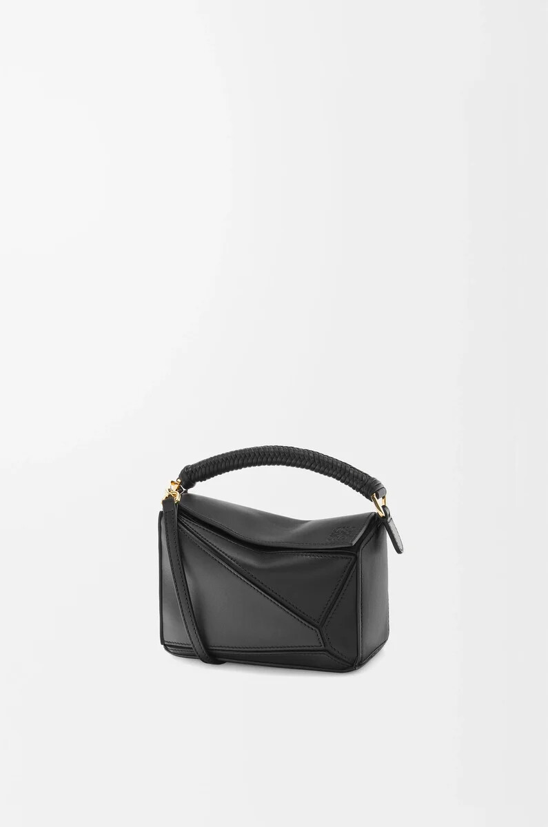 bolso mini puzzle en piel de becerro lisa negro
