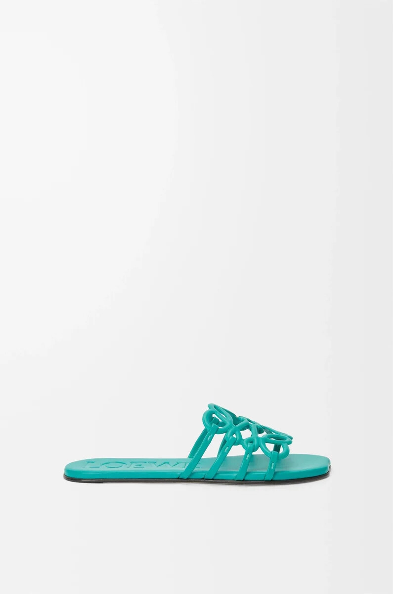 sandalias petal anagram en suave piel de becerro color turquesa