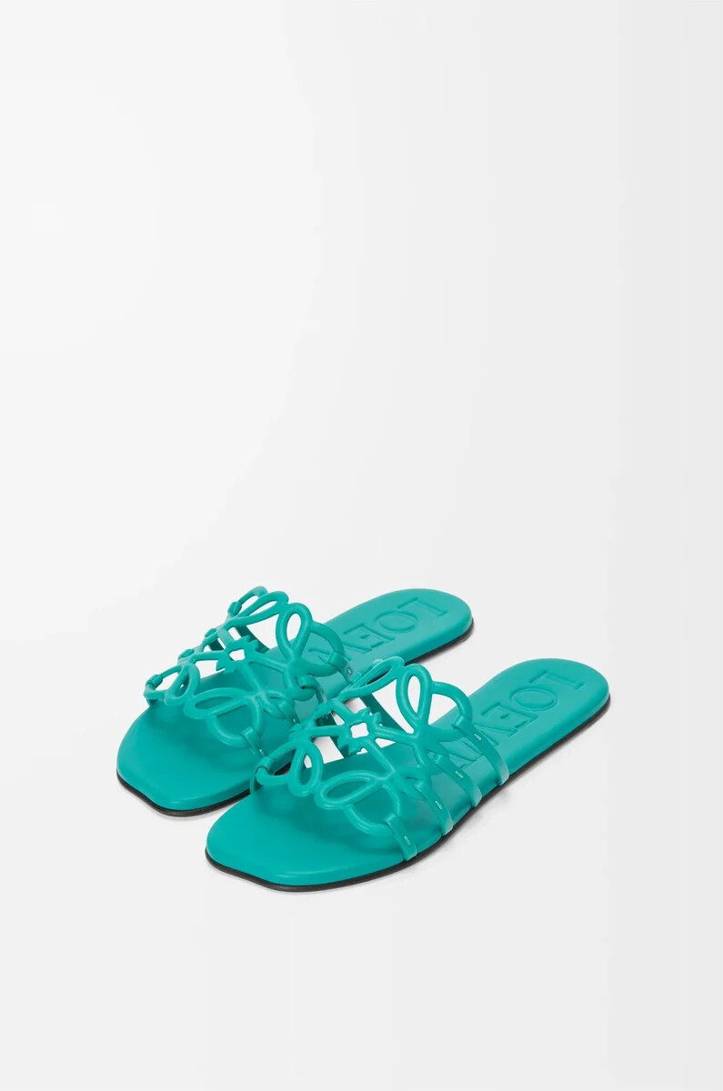 sandalias petal anagram en suave piel de becerro color turquesa