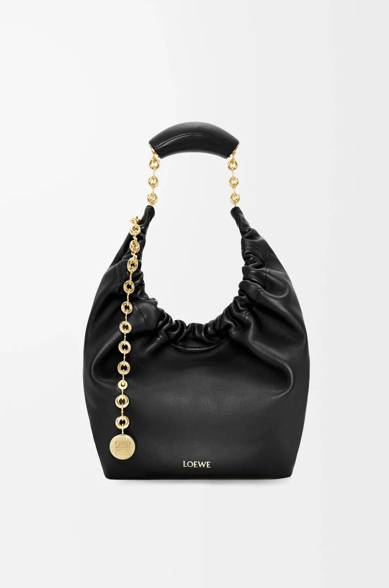 bolso pequeño de piel de cordero napa suave color negro