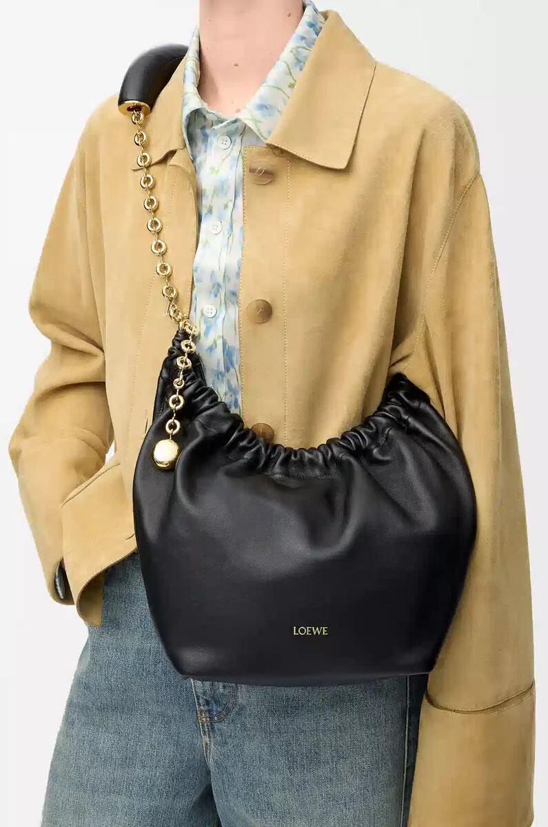 bolso pequeño de piel de cordero napa suave color negro