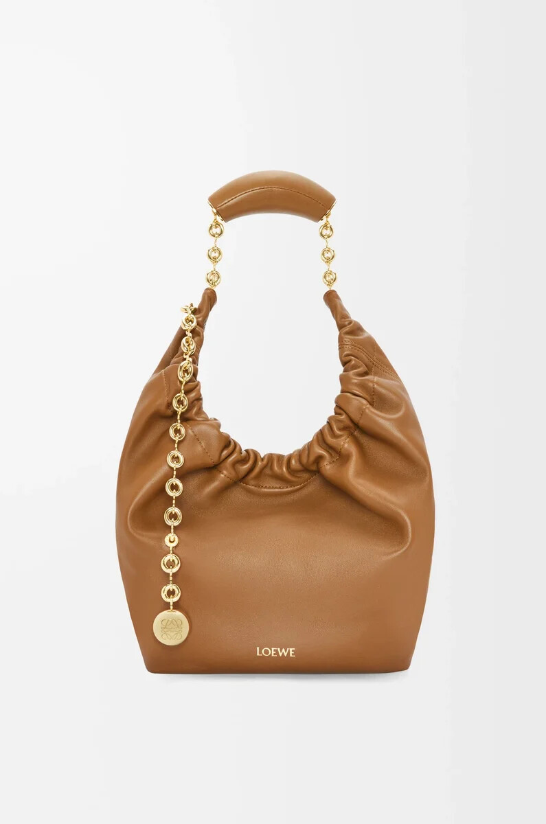 bolso pequeño de piel de cordero napa suave color roble
