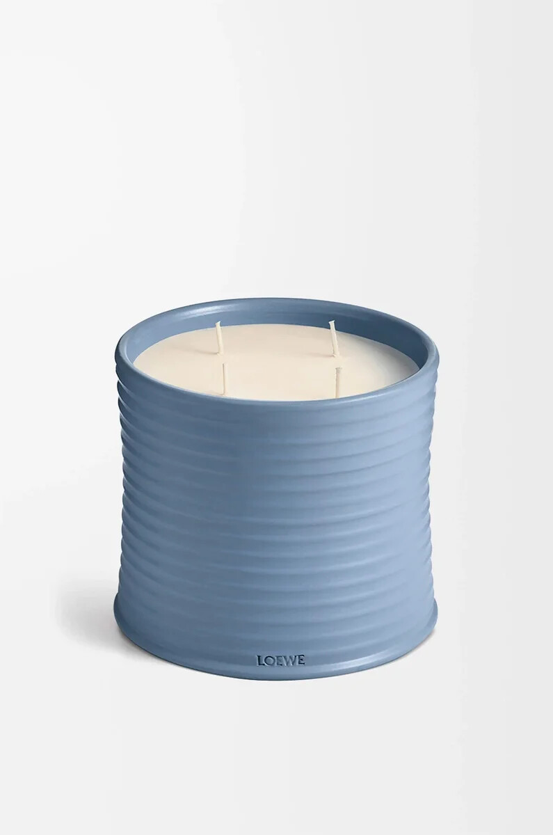 vela grande de bolas de ciprés azul bebé