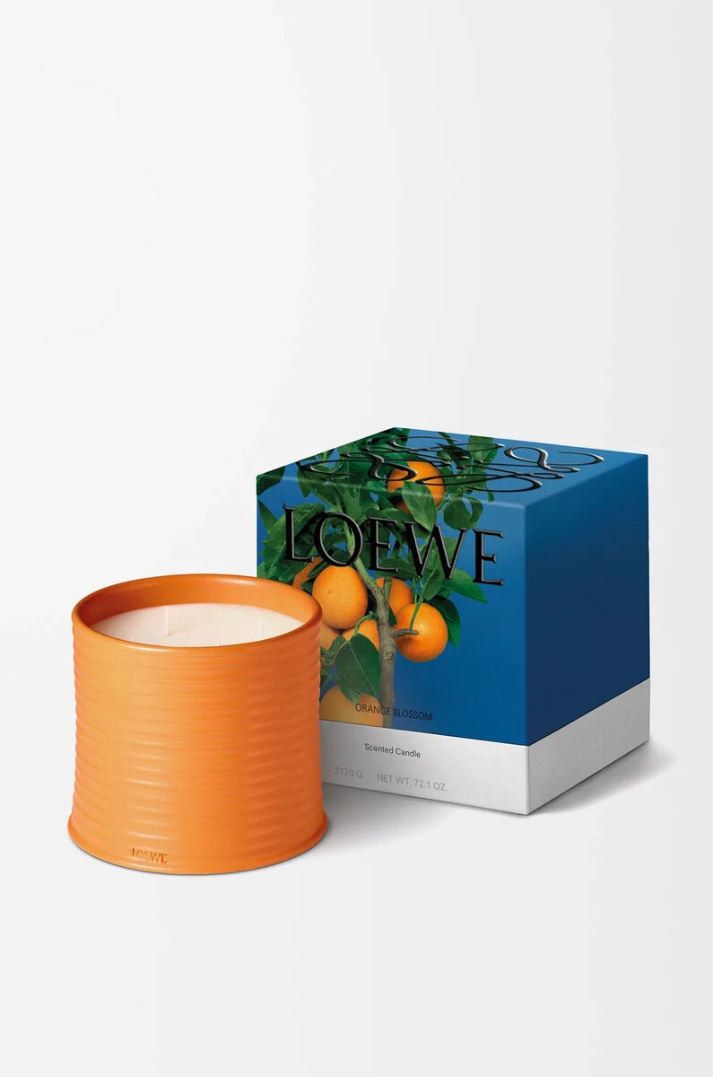 vela grande de flor de naranja mandarina brillante