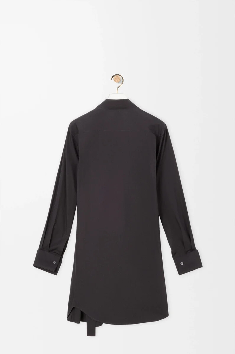 vestido camisero de algodón negro