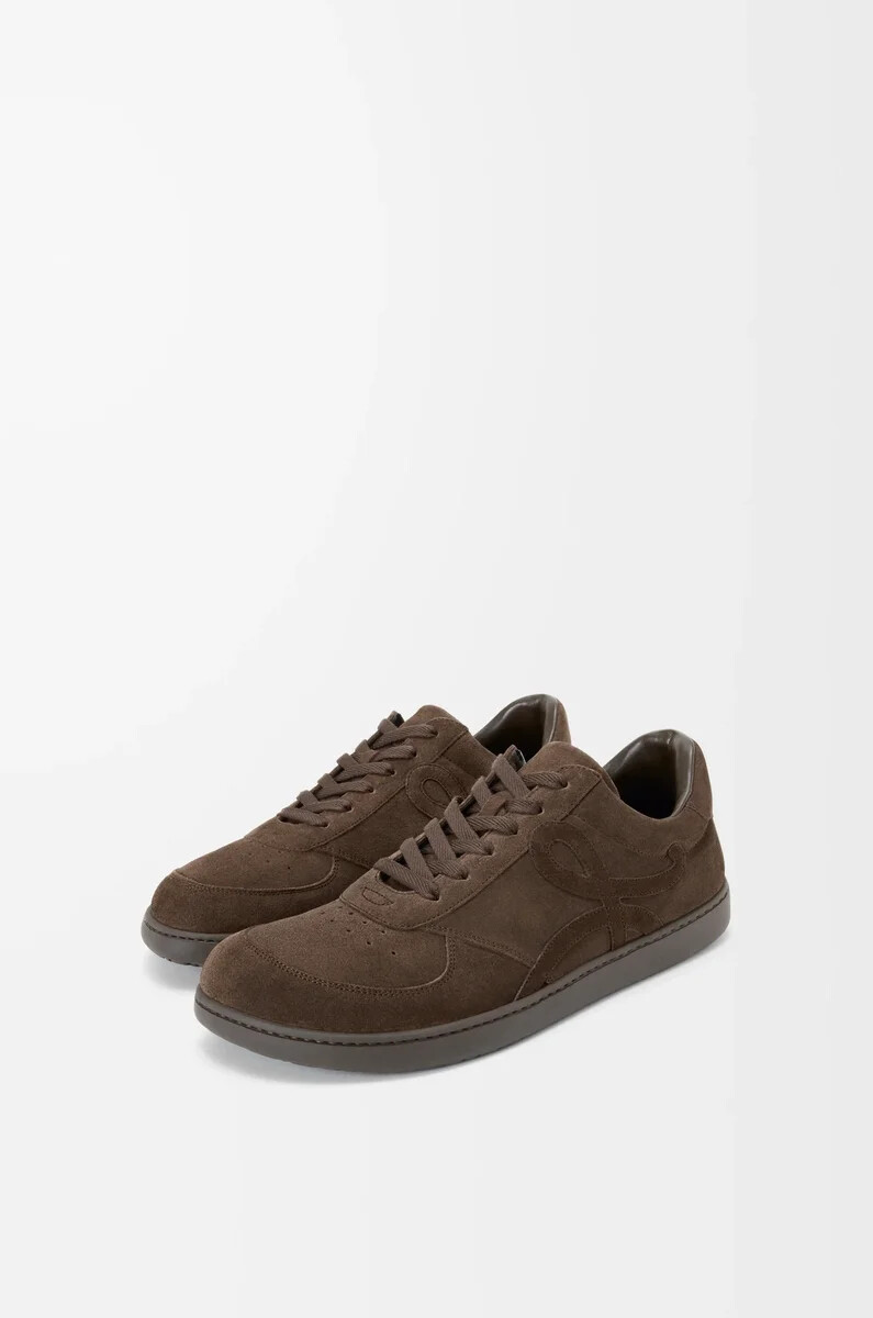zapatilla jambo en ante de becerro marrón oscuro