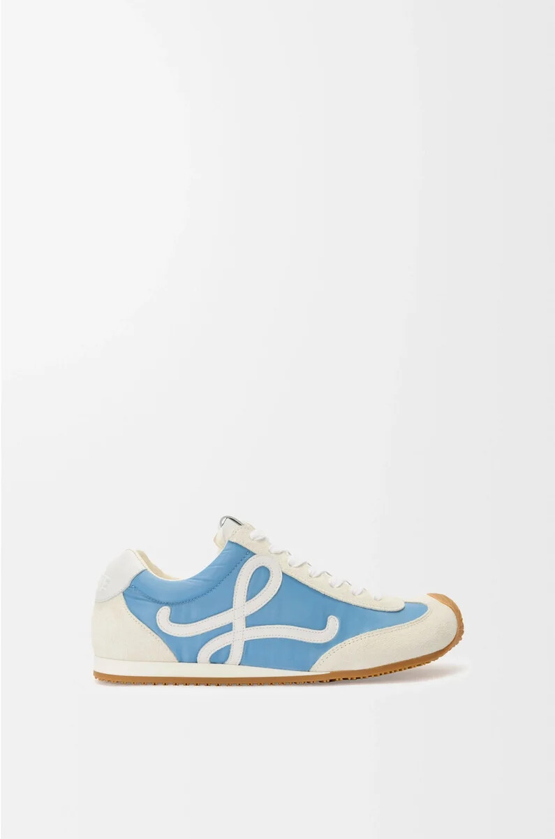 ballet runner 2.0 en nailon y piel de becerro azulblancoblanco suave
