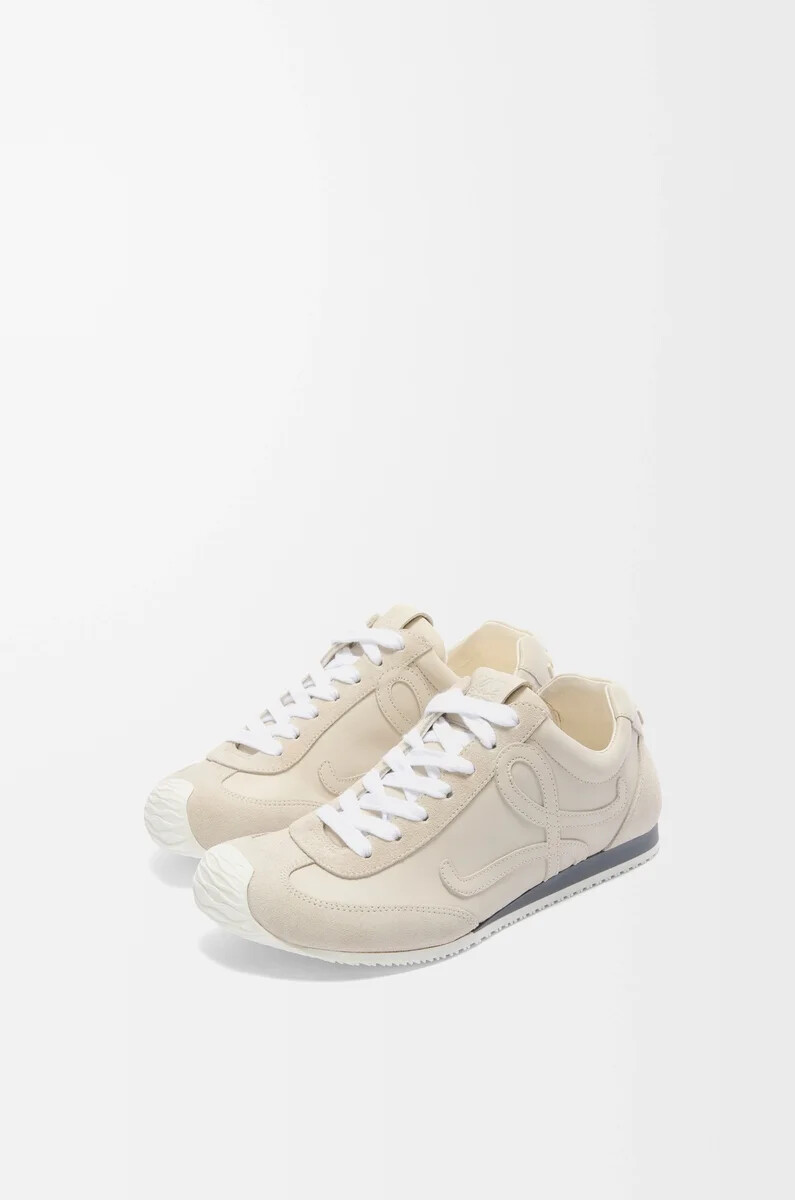 ballet runner 2.0 en suave piel de becerro blanca